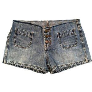 blue denim mini vintage shorts